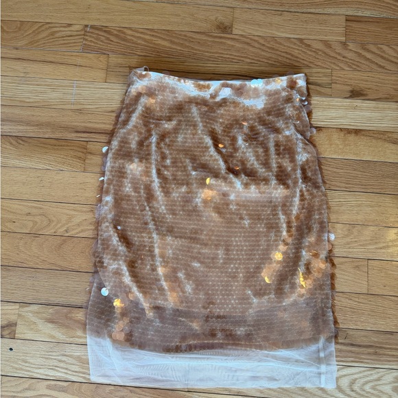 J Crew Sequin Midi Skirt Women’s Size 12 Beige NWT - Picture 5 of 6